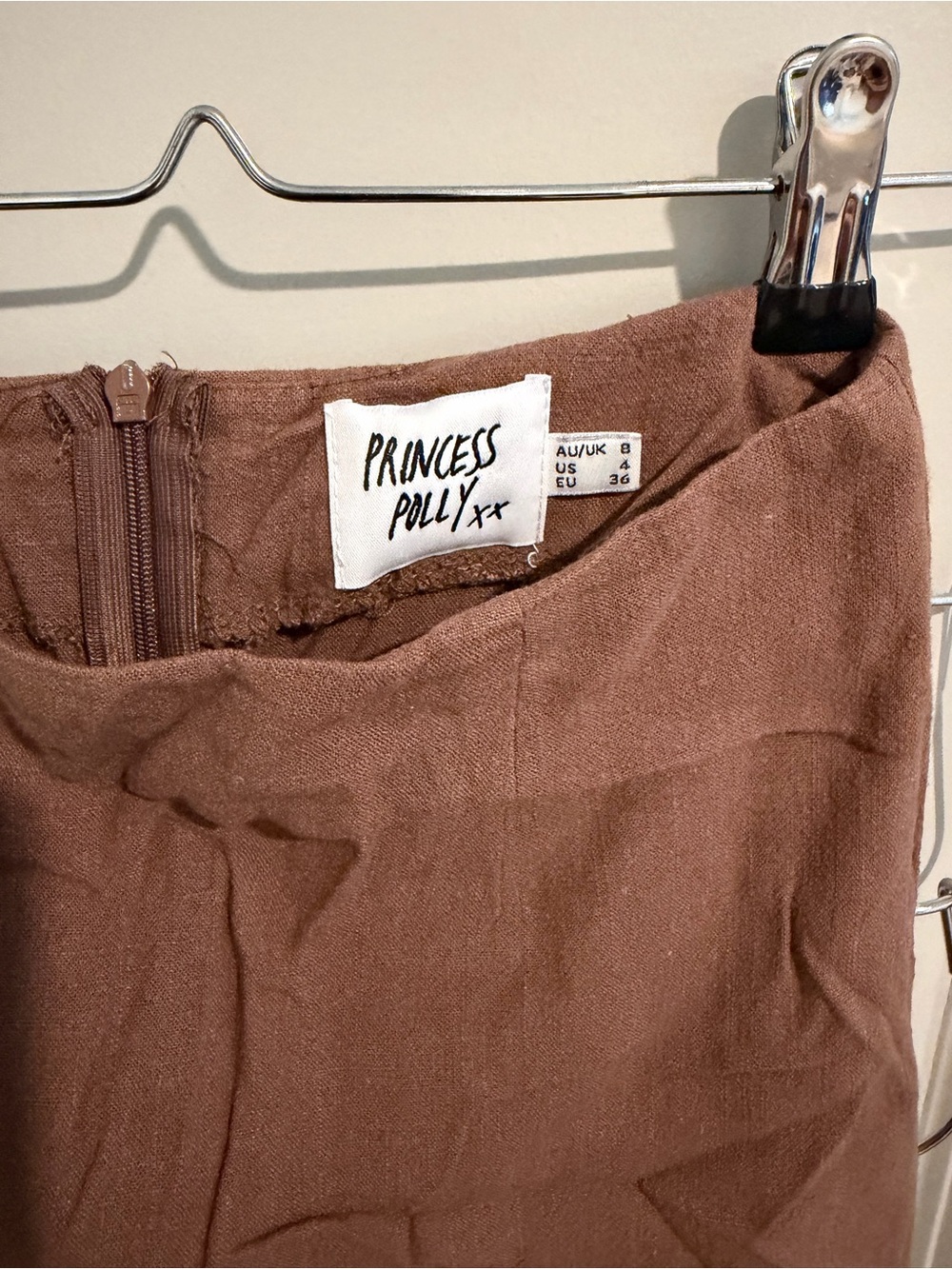 Princess Polly Brown linen Mini Skirt - Picture 2 of 6